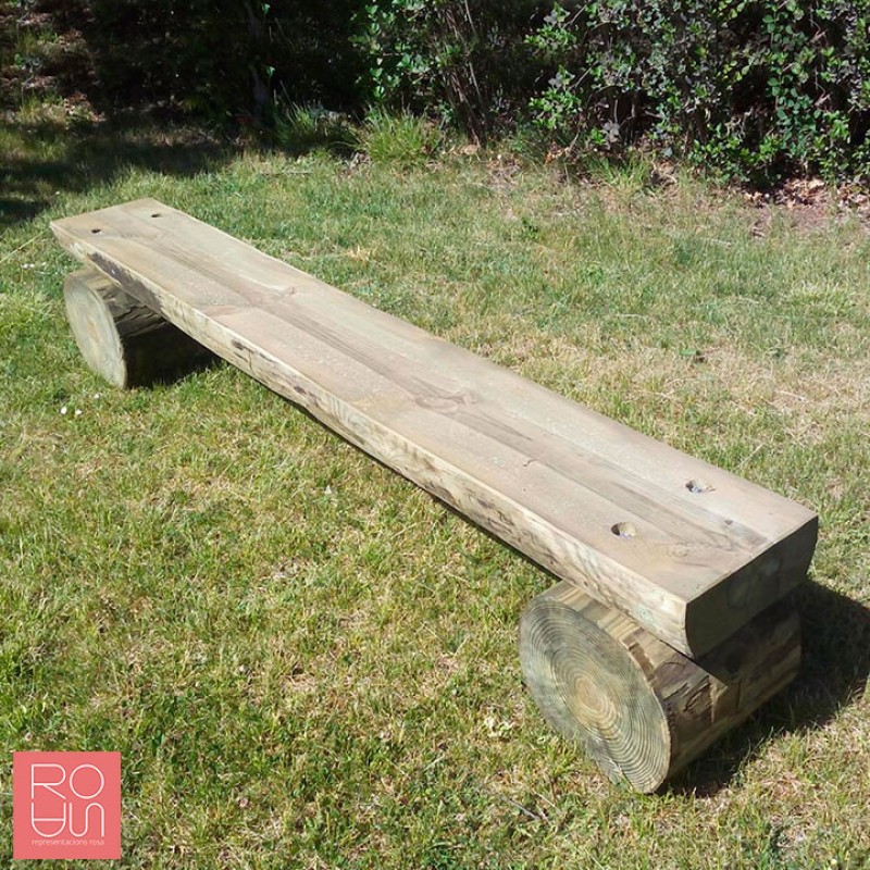 Banc de fusta rústic 2m sense respatller | Fusta massissa